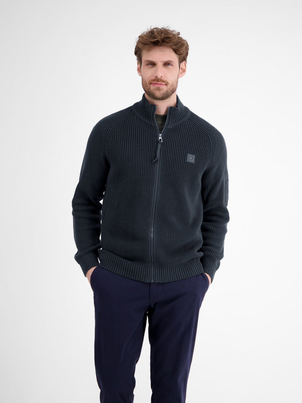 LERROS Strickjacke Herren Baumwolle blau, L