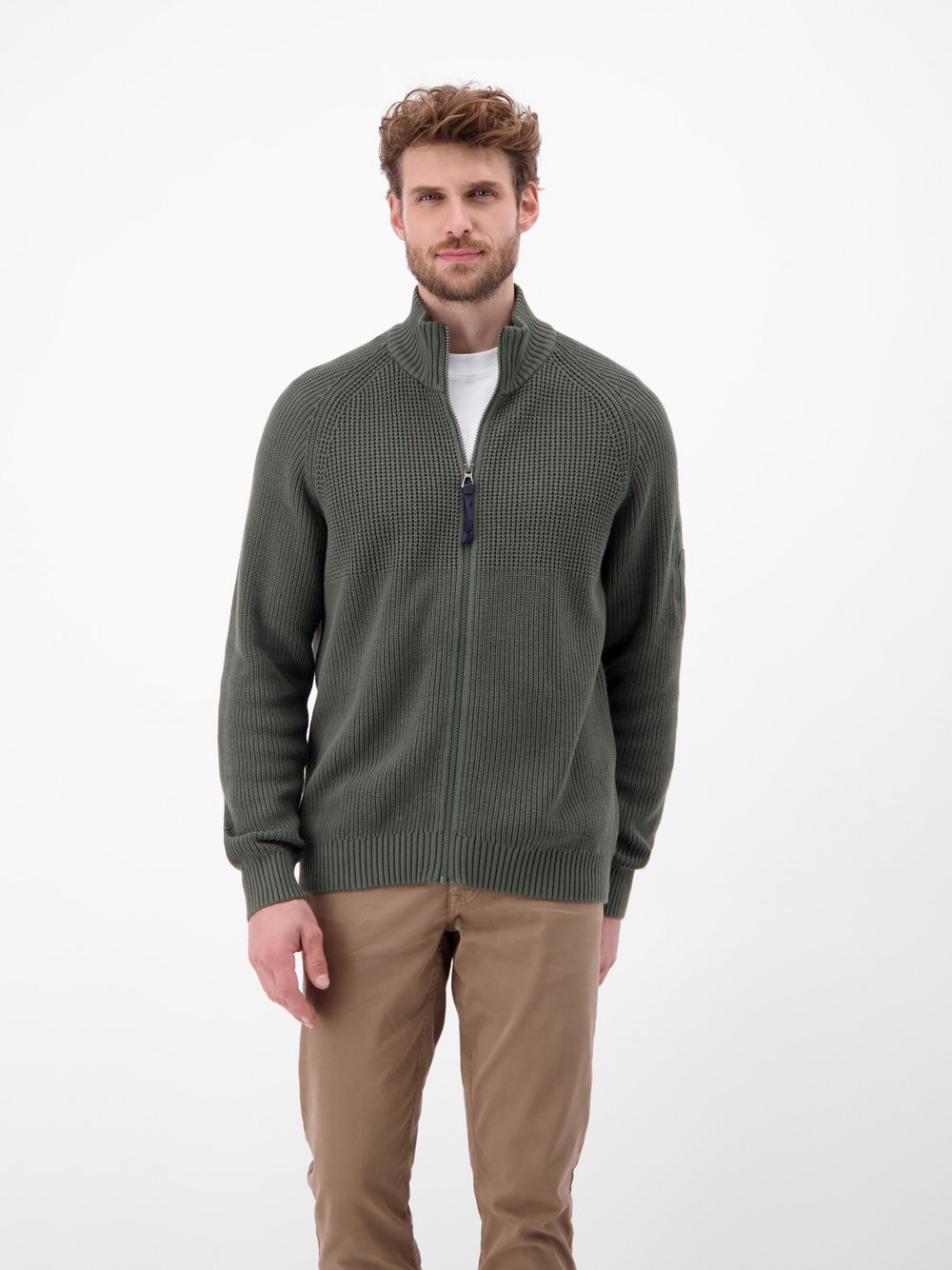 LERROS Strickjacke Herren Baumwolle grün, XXXL