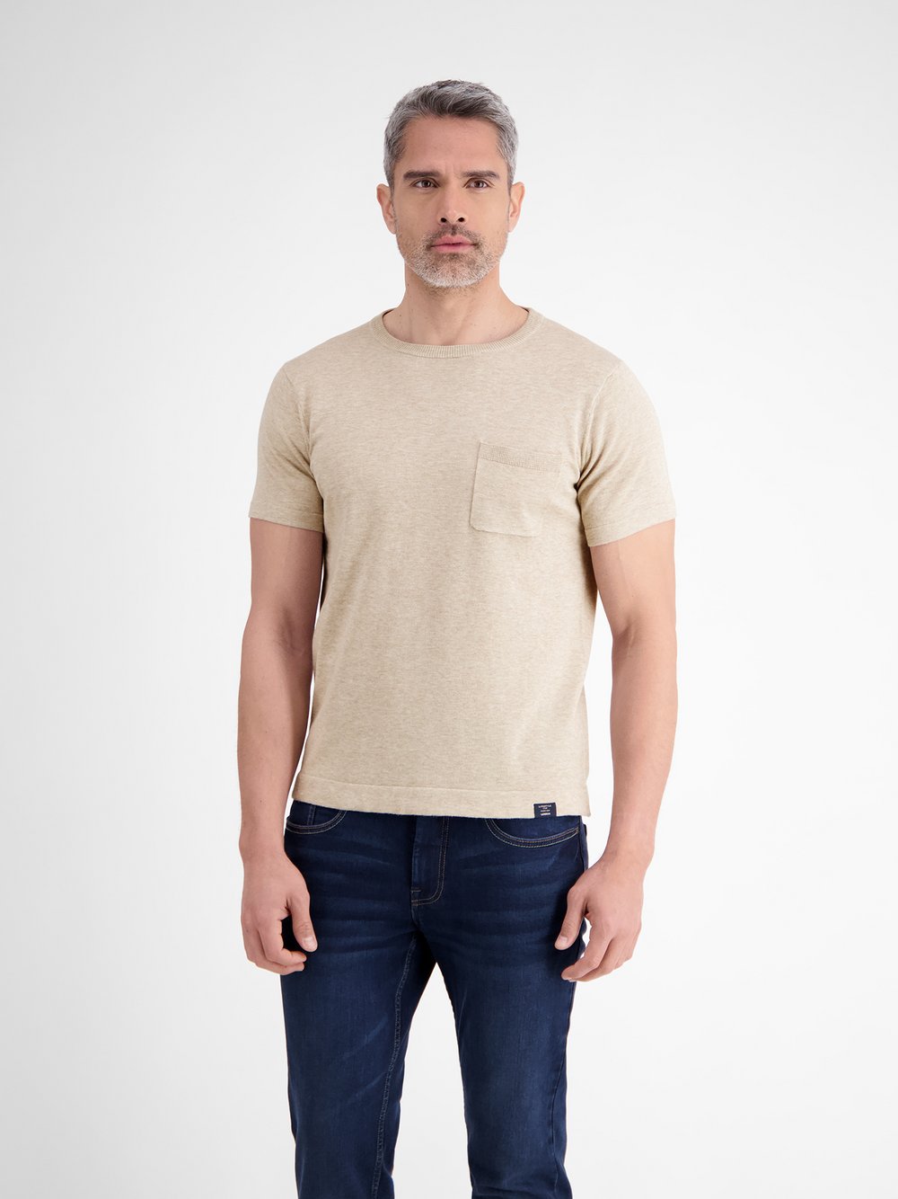 LERROS T-Shirt Herren Baumwolle beige, XXL