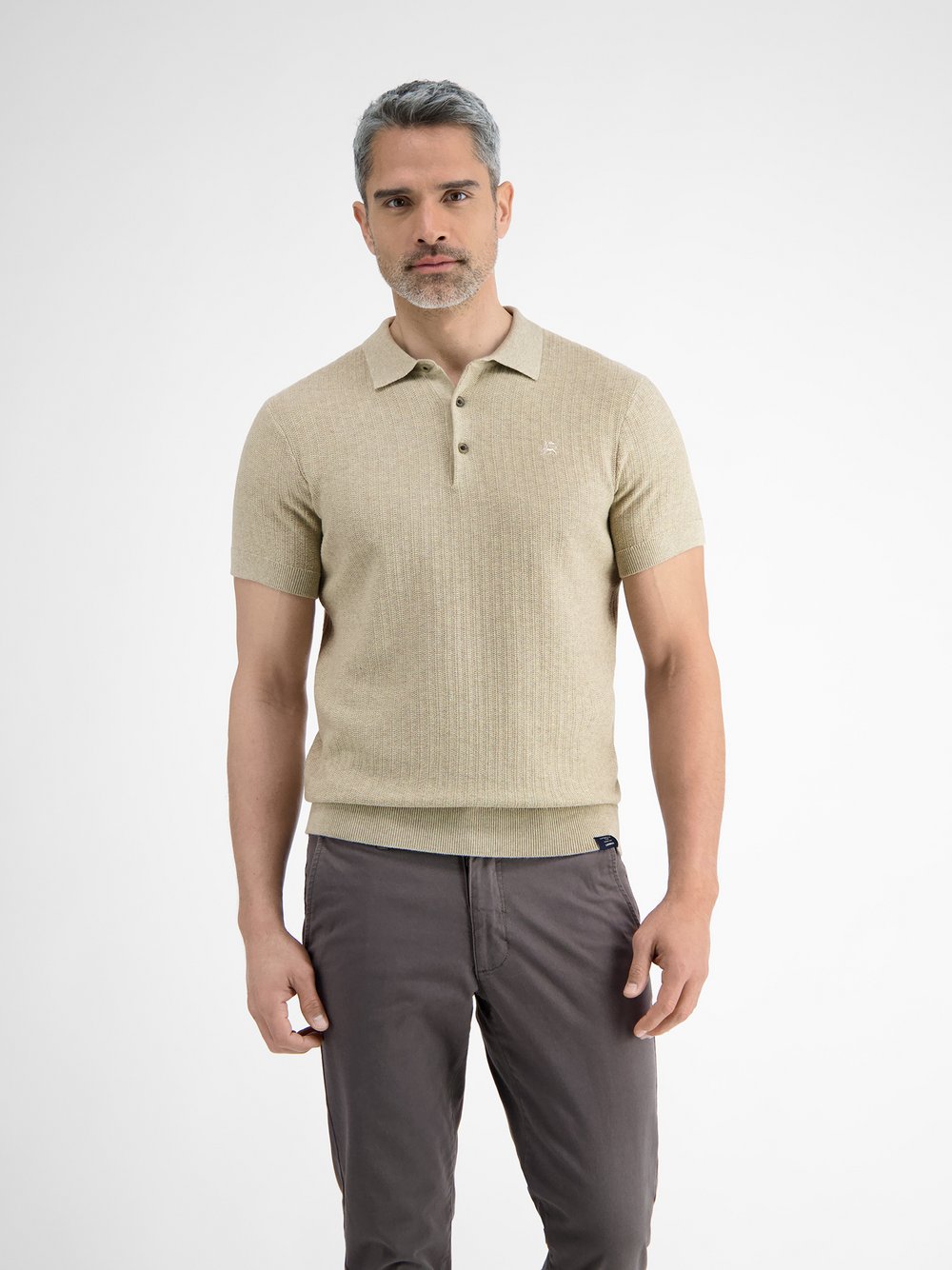 LERROS Poloshirt Herren Baumwolle beige, L