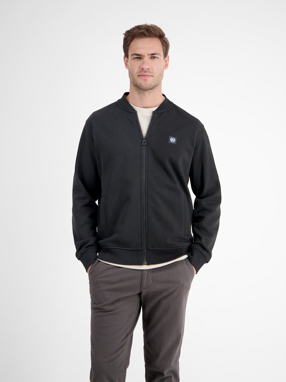 LERROS Sweatjacke Herren Baumwolle schwarz, L