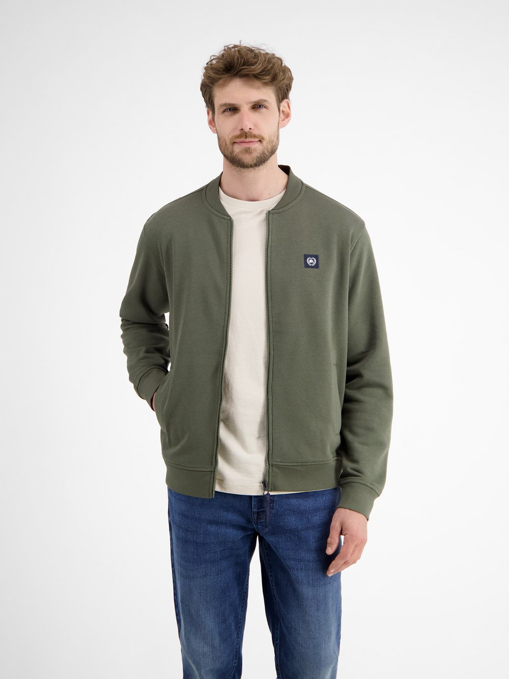 LERROS Sweatjacke Herren Baumwolle grün, L