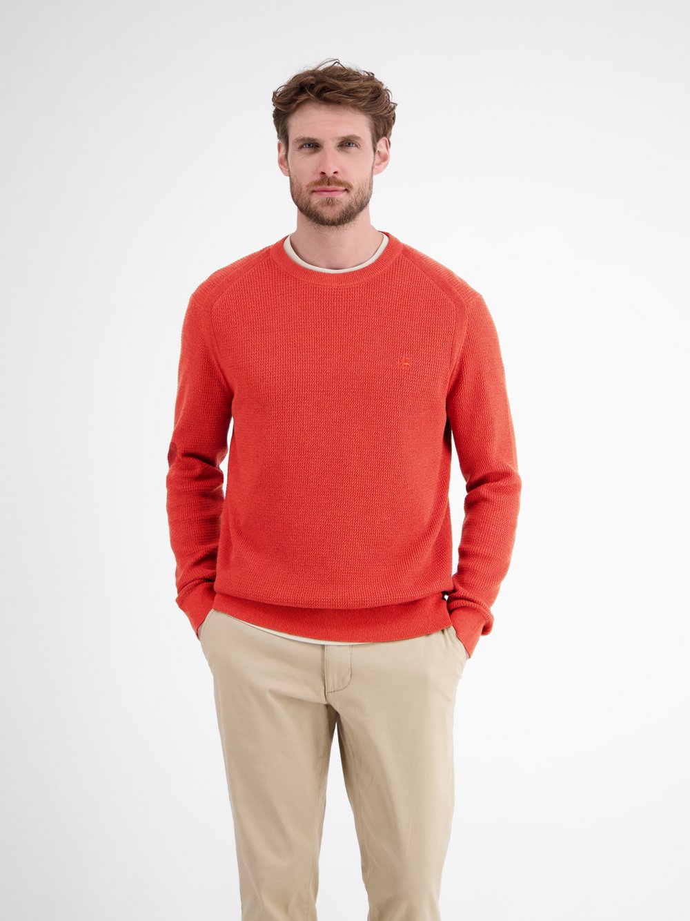 LERROS Strickpullover Herren Baumwolle rot, XXL
