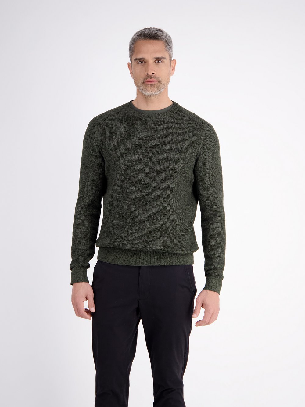 LERROS Strickpullover Herren Baumwolle grün, XXL