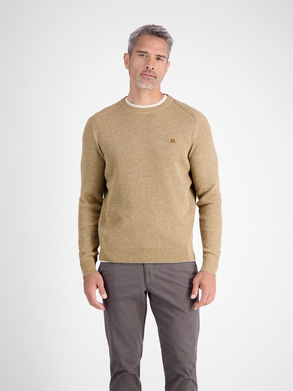 LERROS Strickpullover Herren Baumwolle braun, S