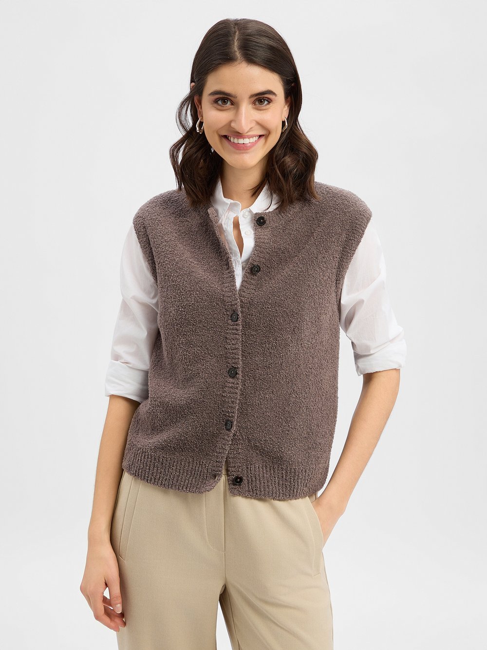 Thumbnail - Marc O'Polo Weste Damen Baumwolle braun, XXL