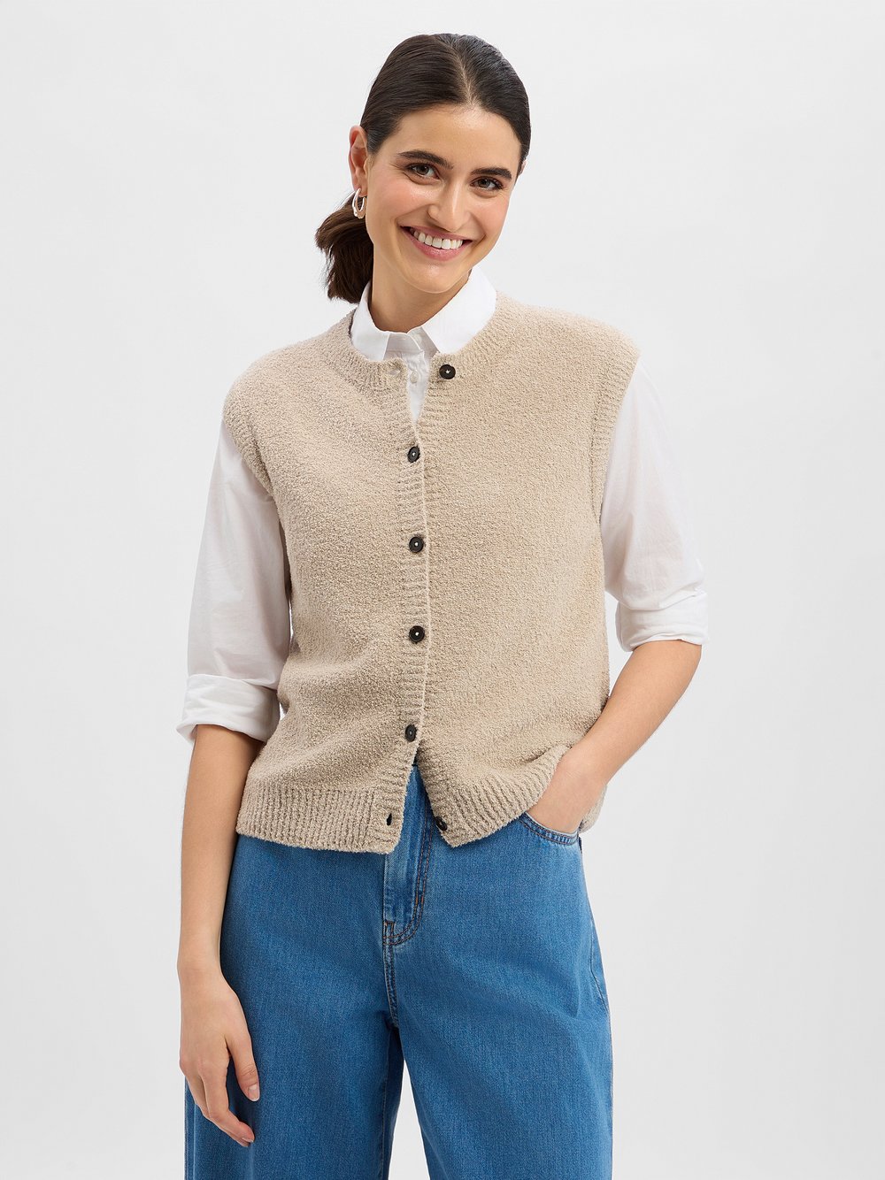 Thumbnail - Marc O'Polo Weste Damen Baumwolle beige, XL