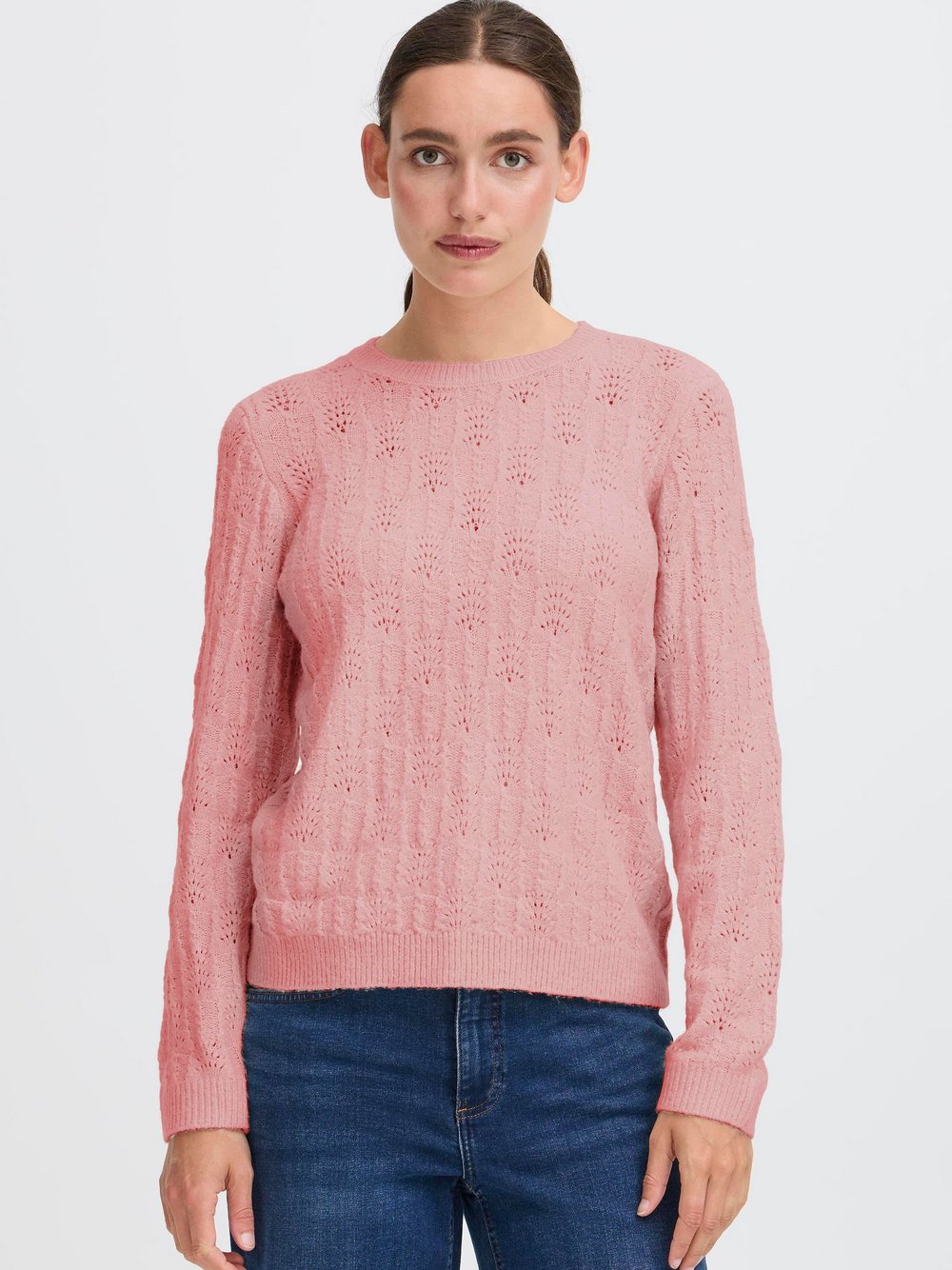 OXMO Strickpullover Damen Stretch rosa, XL
