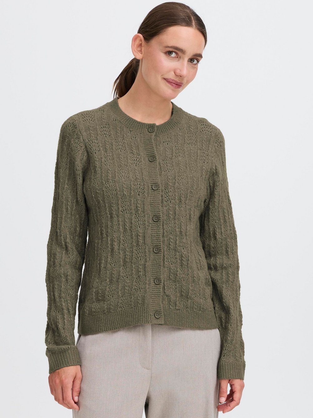 OXMO Strickjacke Damen Stretch grün, XXL