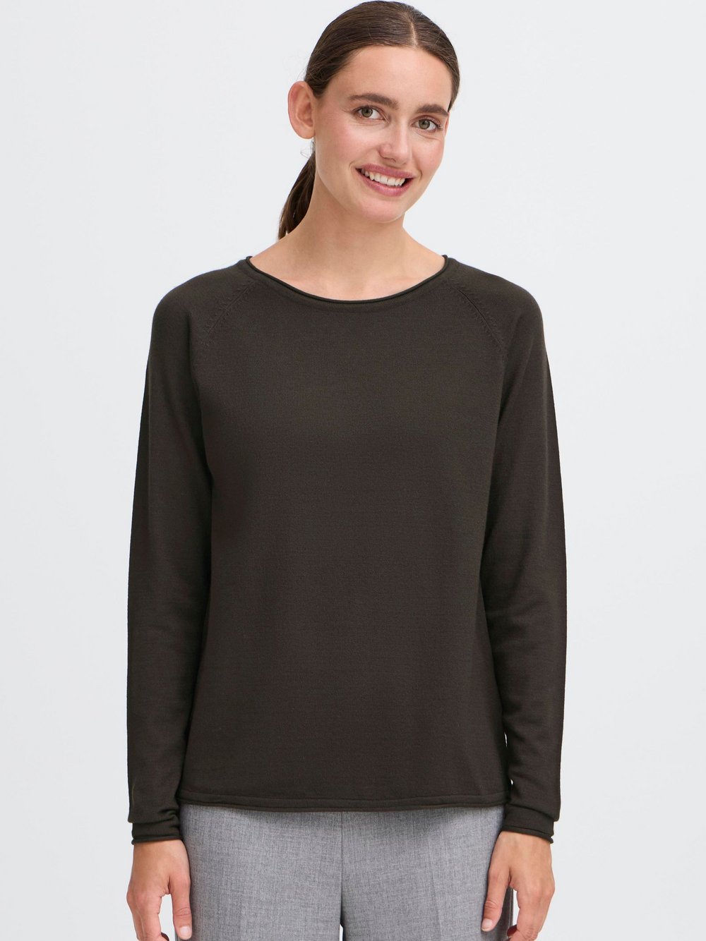 OXMO Strickpullover Damen Viskose braun, XS