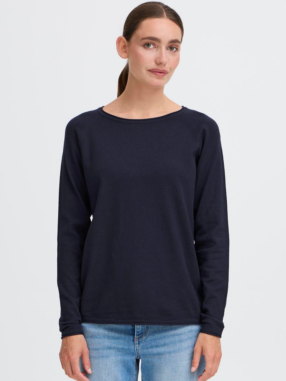 OXMO Strickpullover Damen Viskose schwarz, S