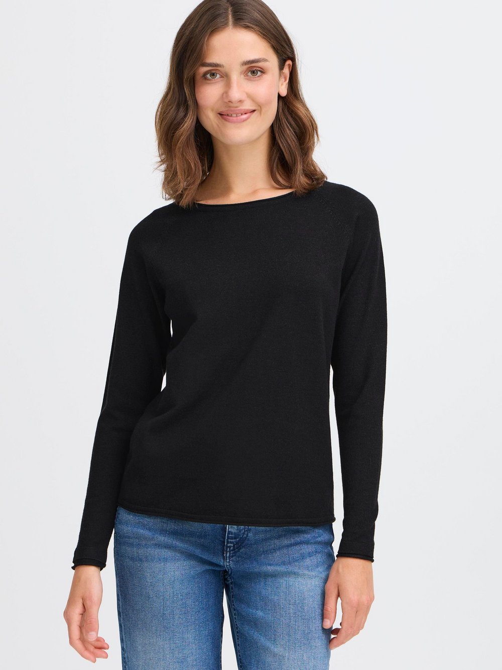 OXMO Strickpullover Damen Viskose schwarz, XL