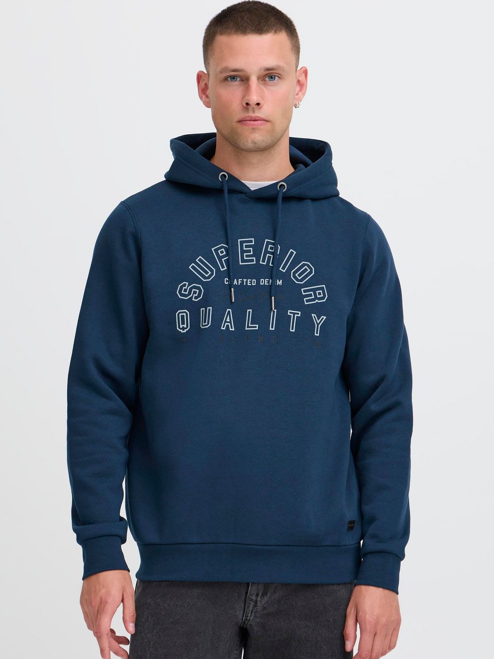 BLEND Hoodie Herren blau bedruckt, S
