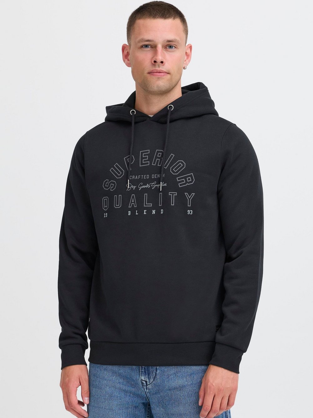 BLEND Hoodie Herren schwarz bedruckt, M
