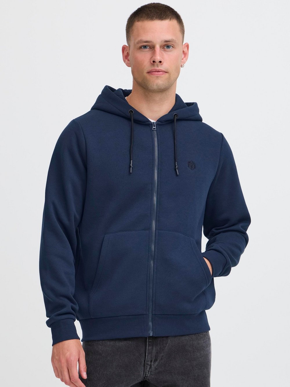 BLEND Kapuzenfleecejacke Herren blau, L