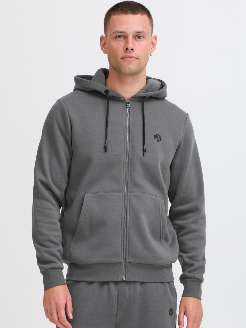 BLEND Kapuzenfleecejacke Herren grau, XL