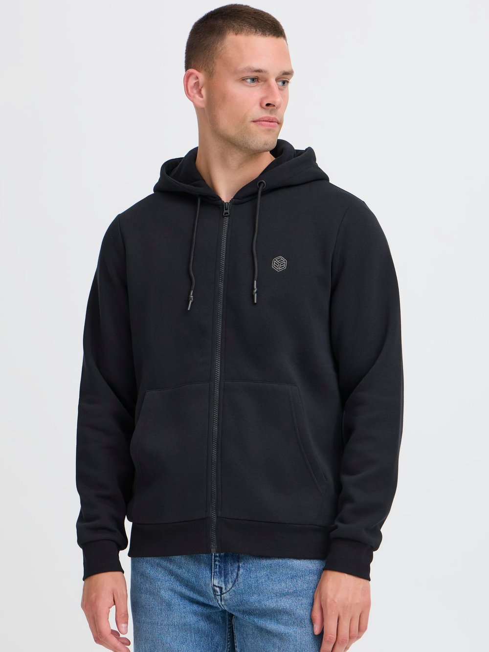 BLEND Kapuzenfleecejacke Herren schwarz, L
