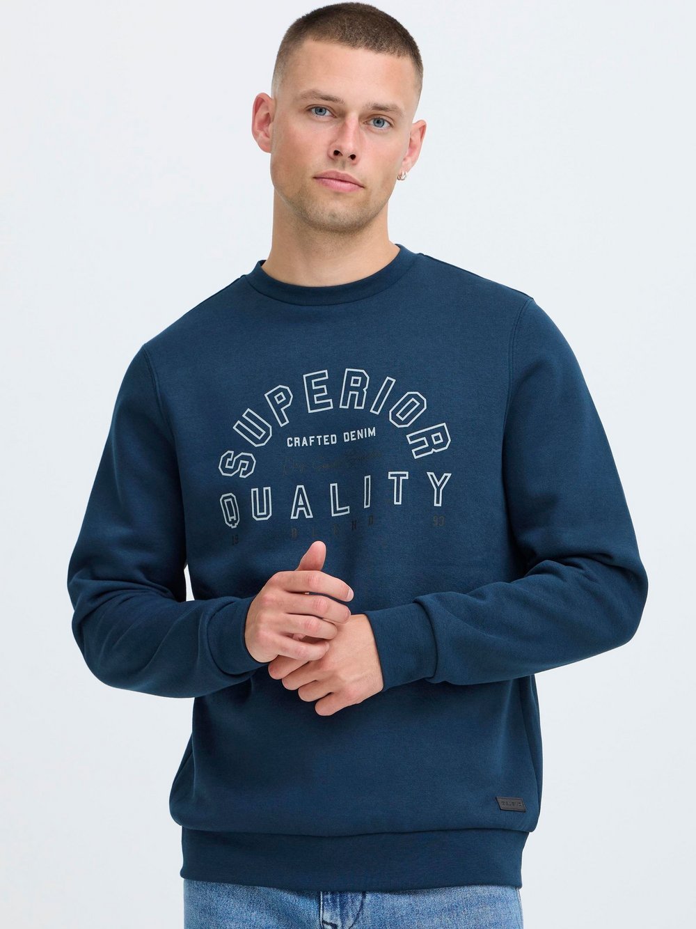 BLEND Sweater Herren blau bedruckt, XXL