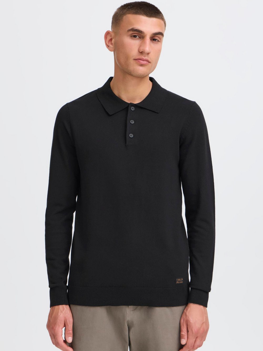 Solid Strickpullover Herren Baumwolle schwarz, XXXL