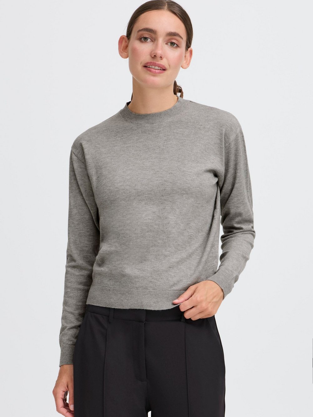 OXMO Strickpullover Damen Viskose grau, XS