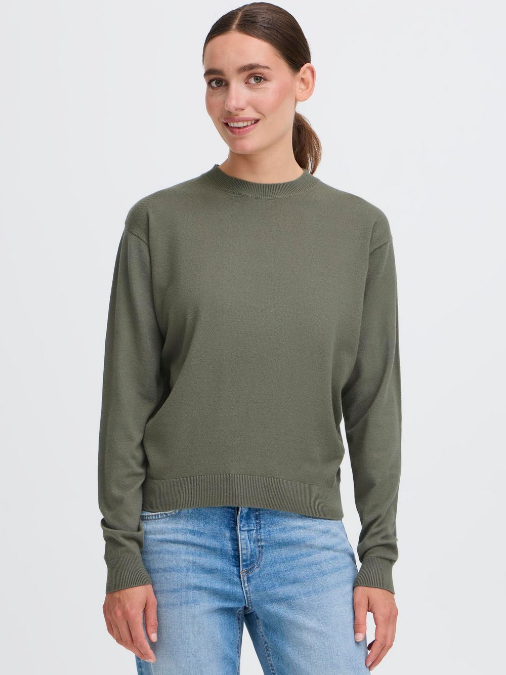 Thumbnail - OXMO Strickpullover Damen Viskose grün, L