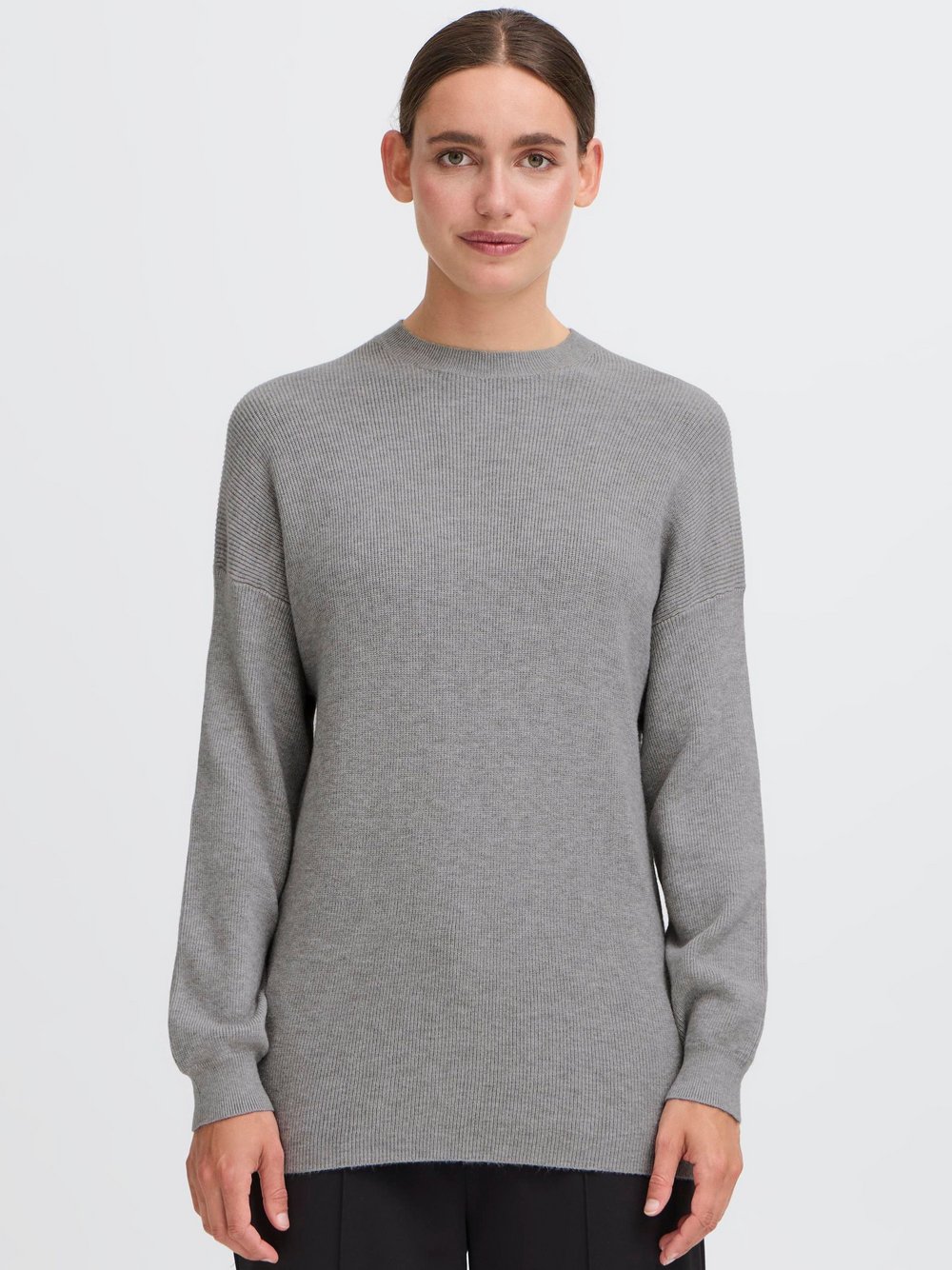 OXMO Strickpullover Damen Viskose grau, M