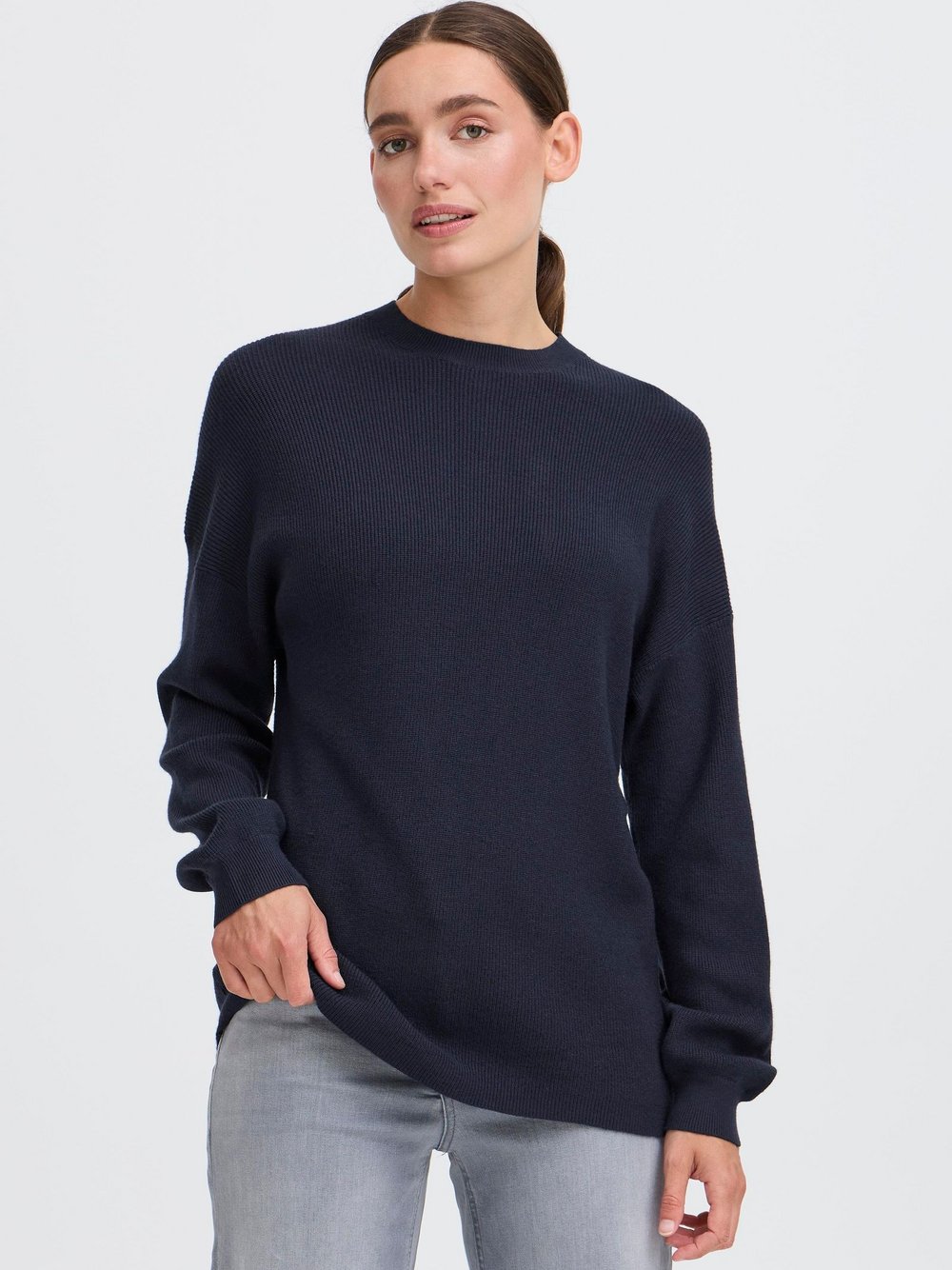 Thumbnail - OXMO Strickpullover Damen Viskose blau, XL