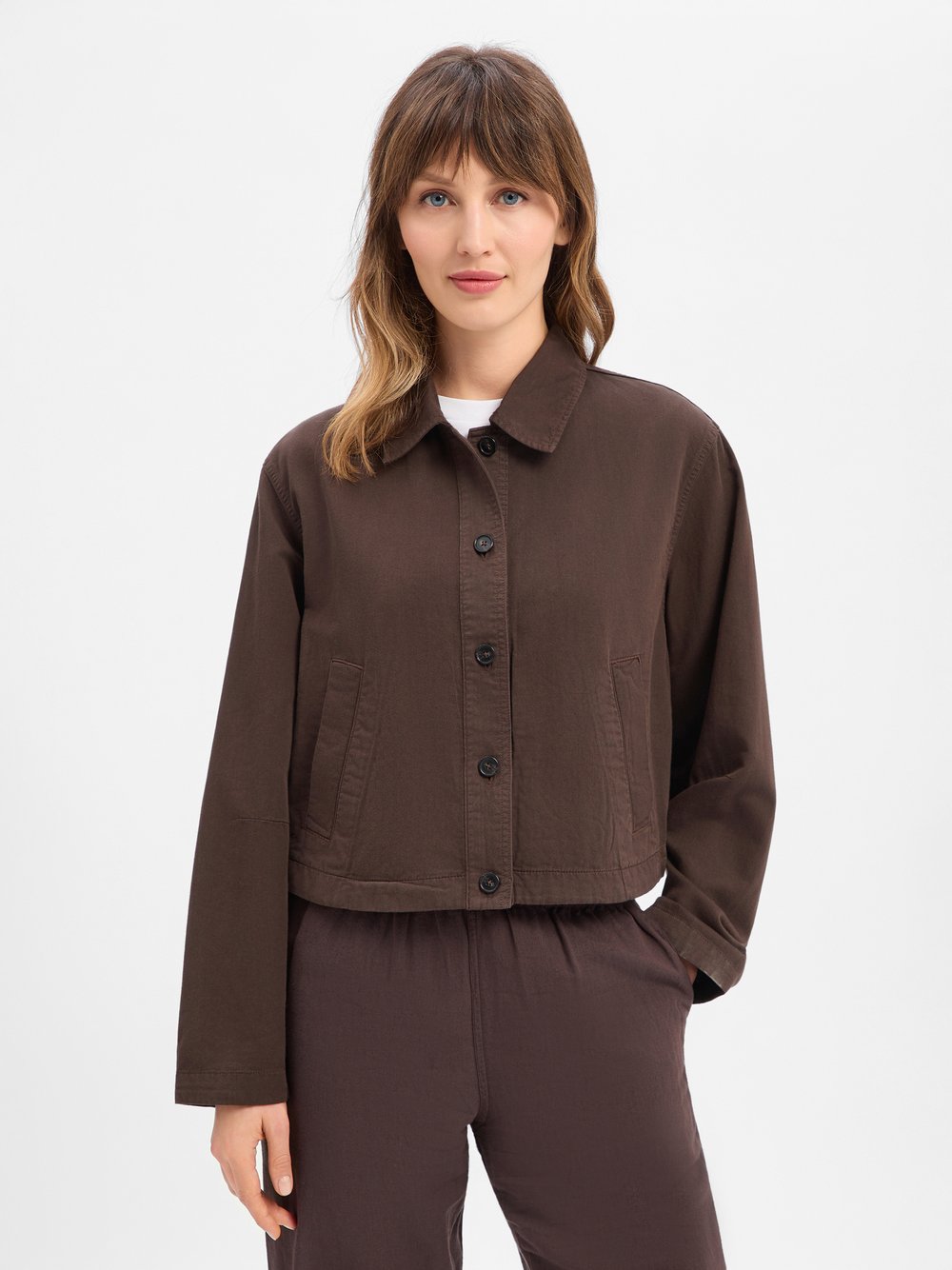 VAN GRAAF Marc O'polo Damen Schoko Jacke Baumwolle Braun, Größe 38