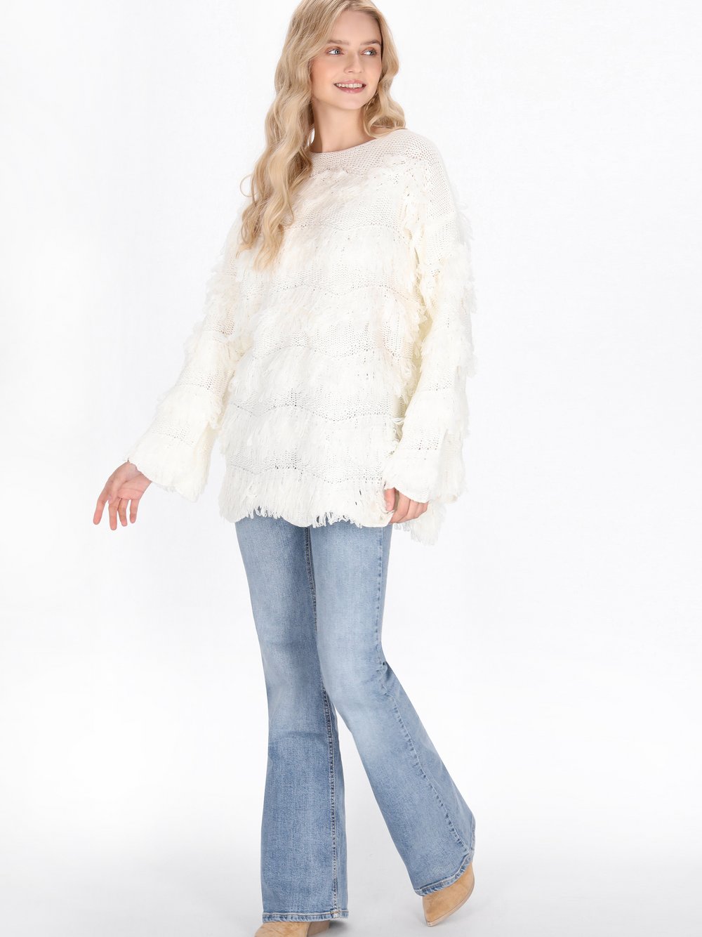 Thumbnail - IZIA Pullover Damen weiß, M/L