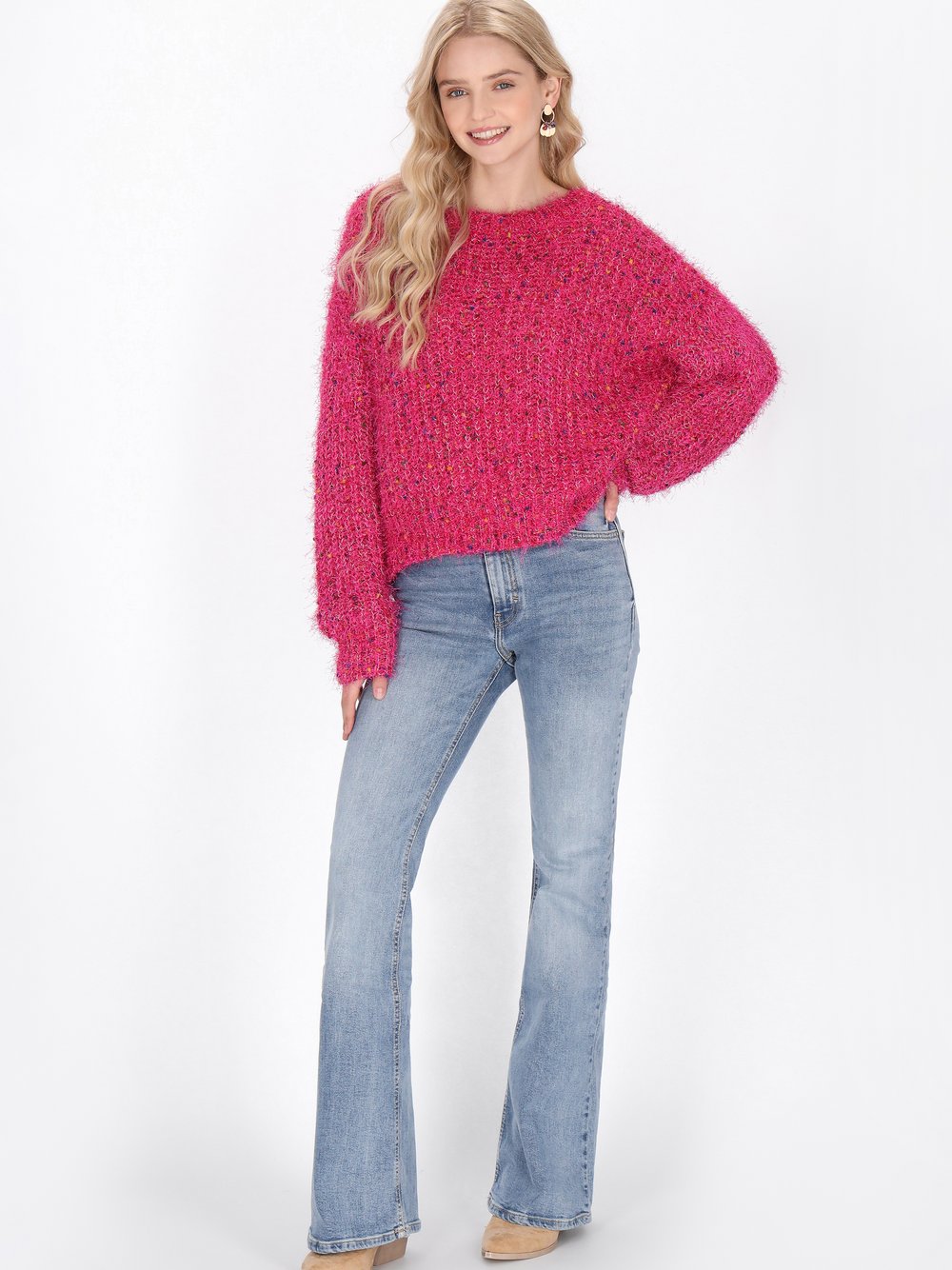 IZIA Pullover Damen lila meliert, XL/XXL