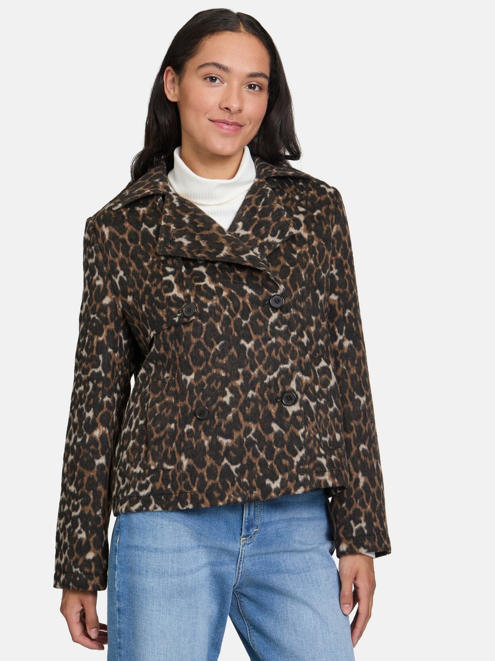 Cartoon Kurztrenchcaoat Damen beige gemustert, 34
