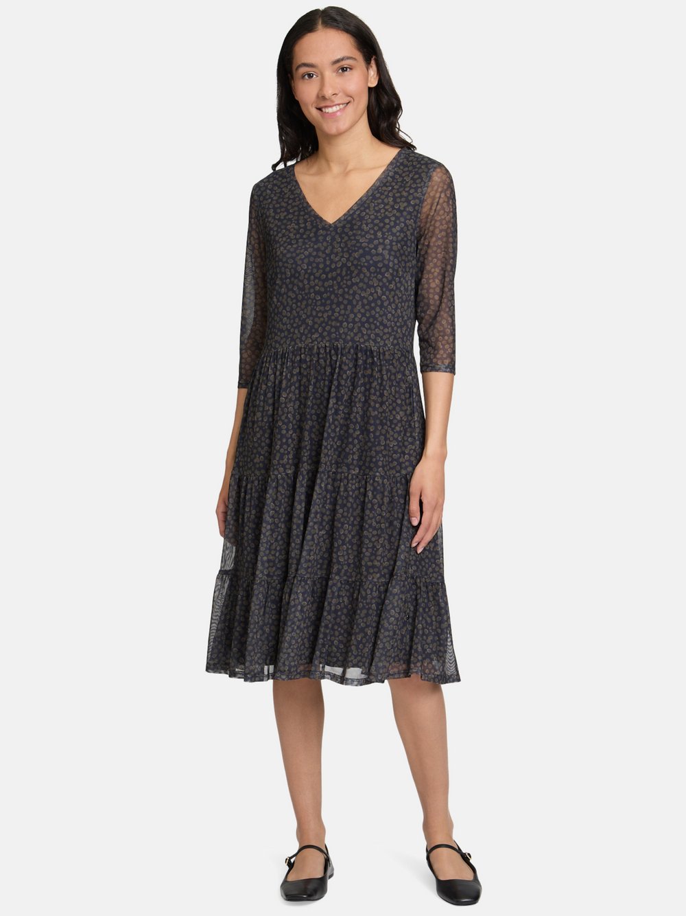 Vera Mont Stufenkleid Damen blau gepunktet, 36