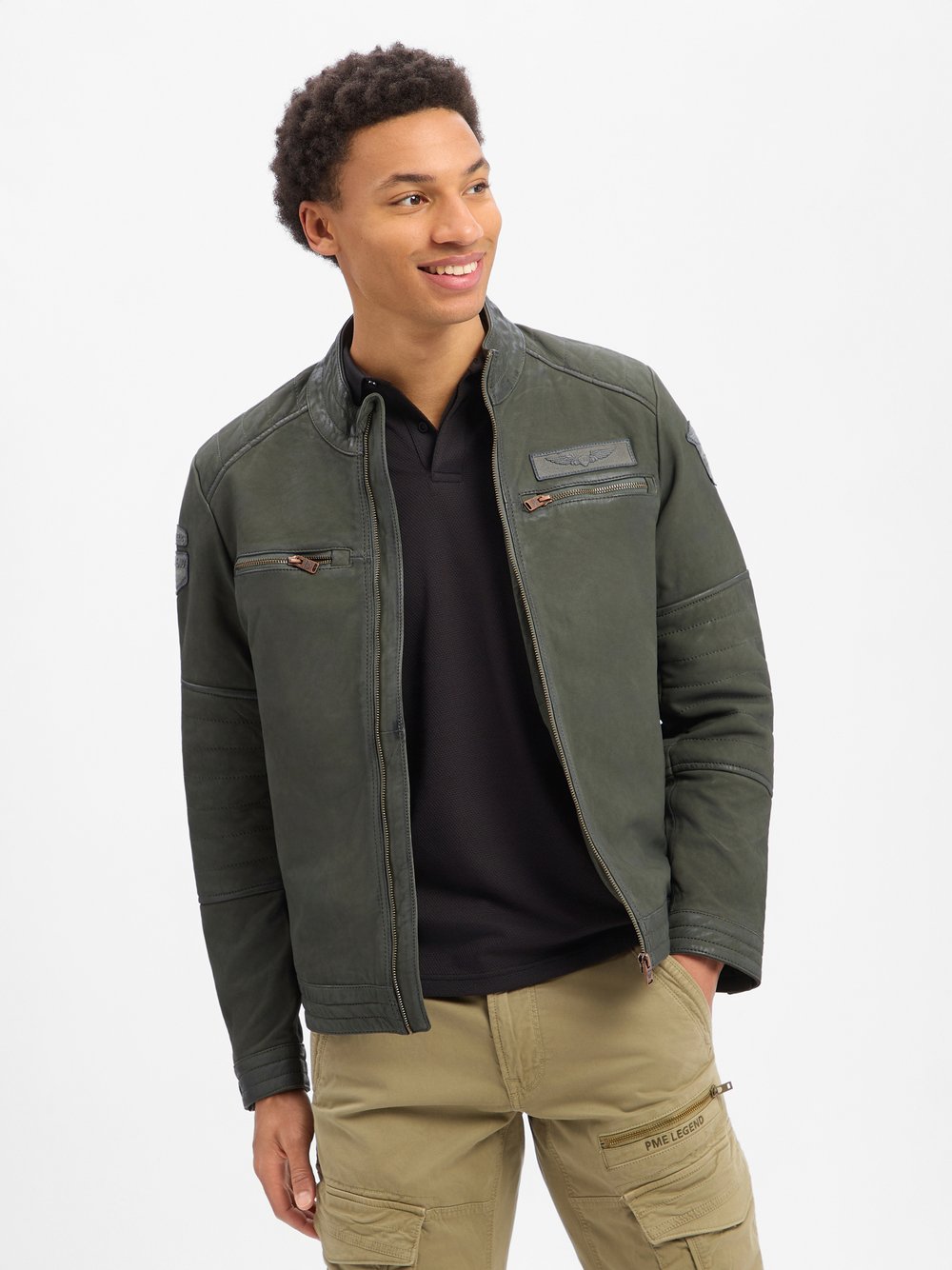 PME Legend Lederjacke Herren grau, S