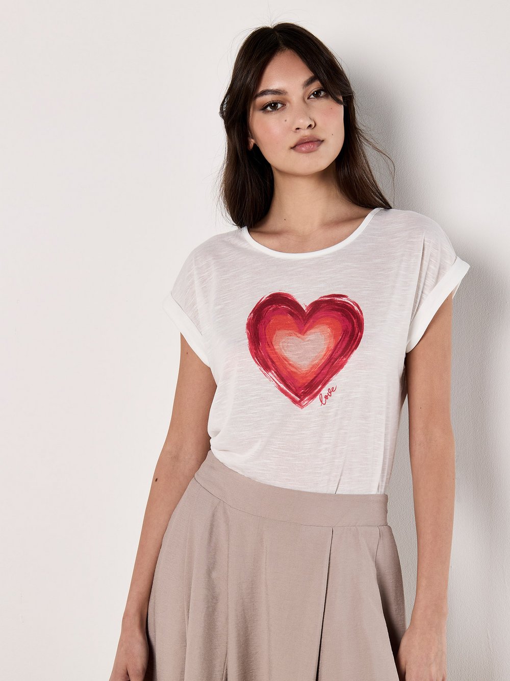 Apricot Top Damen rot bedruckt, 40