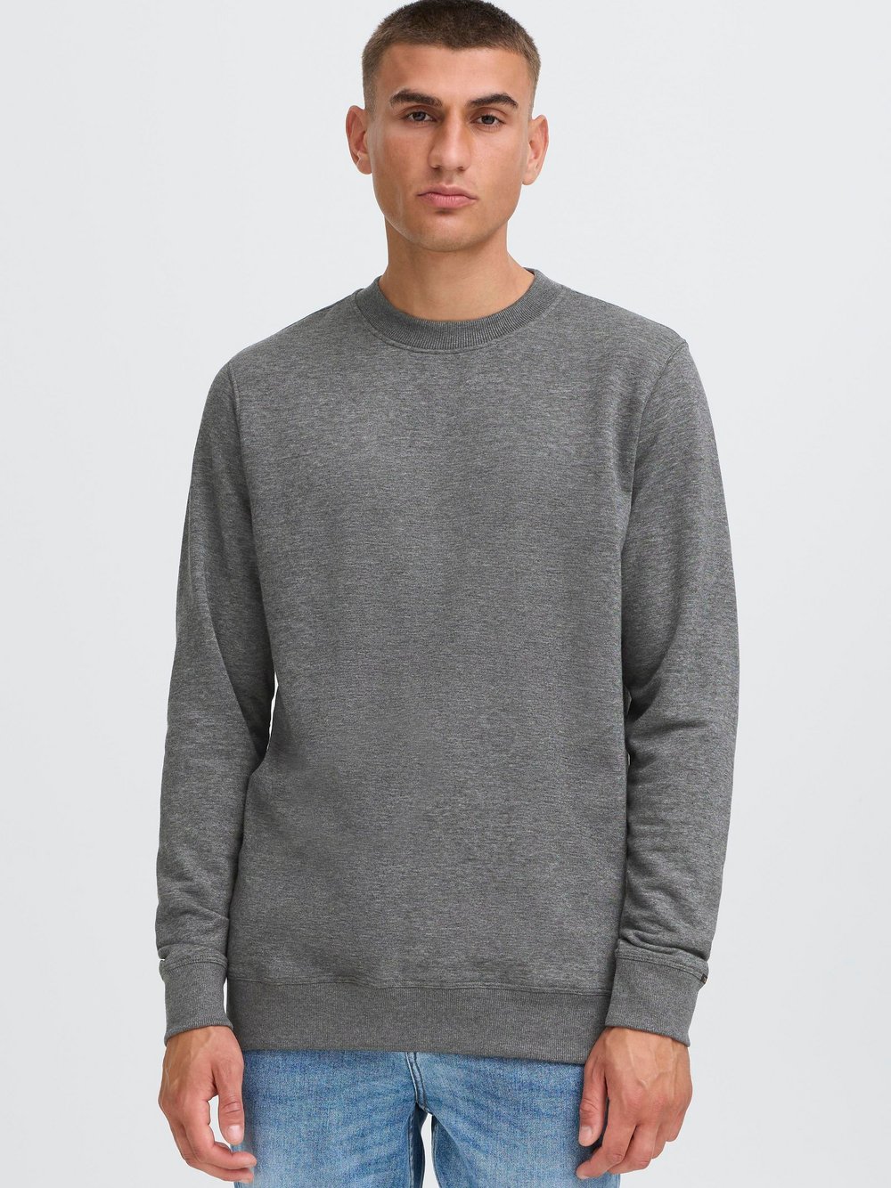 Thumbnail - Solid Sweater Herren grau, L