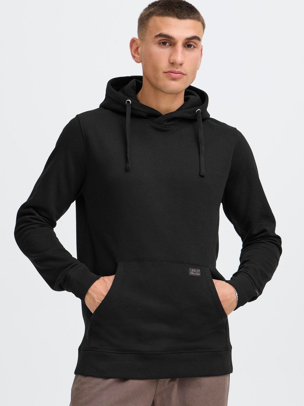 Solid Hoodie Herren schwarz, XXXL