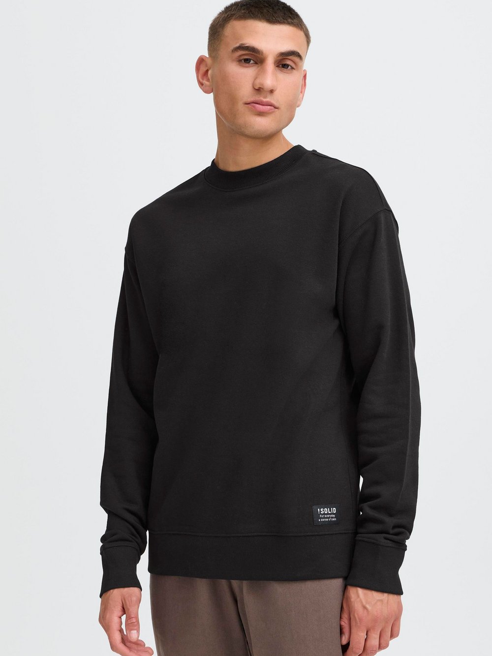 Solid Sweatshirt Herren schwarz bedruckt, XXL