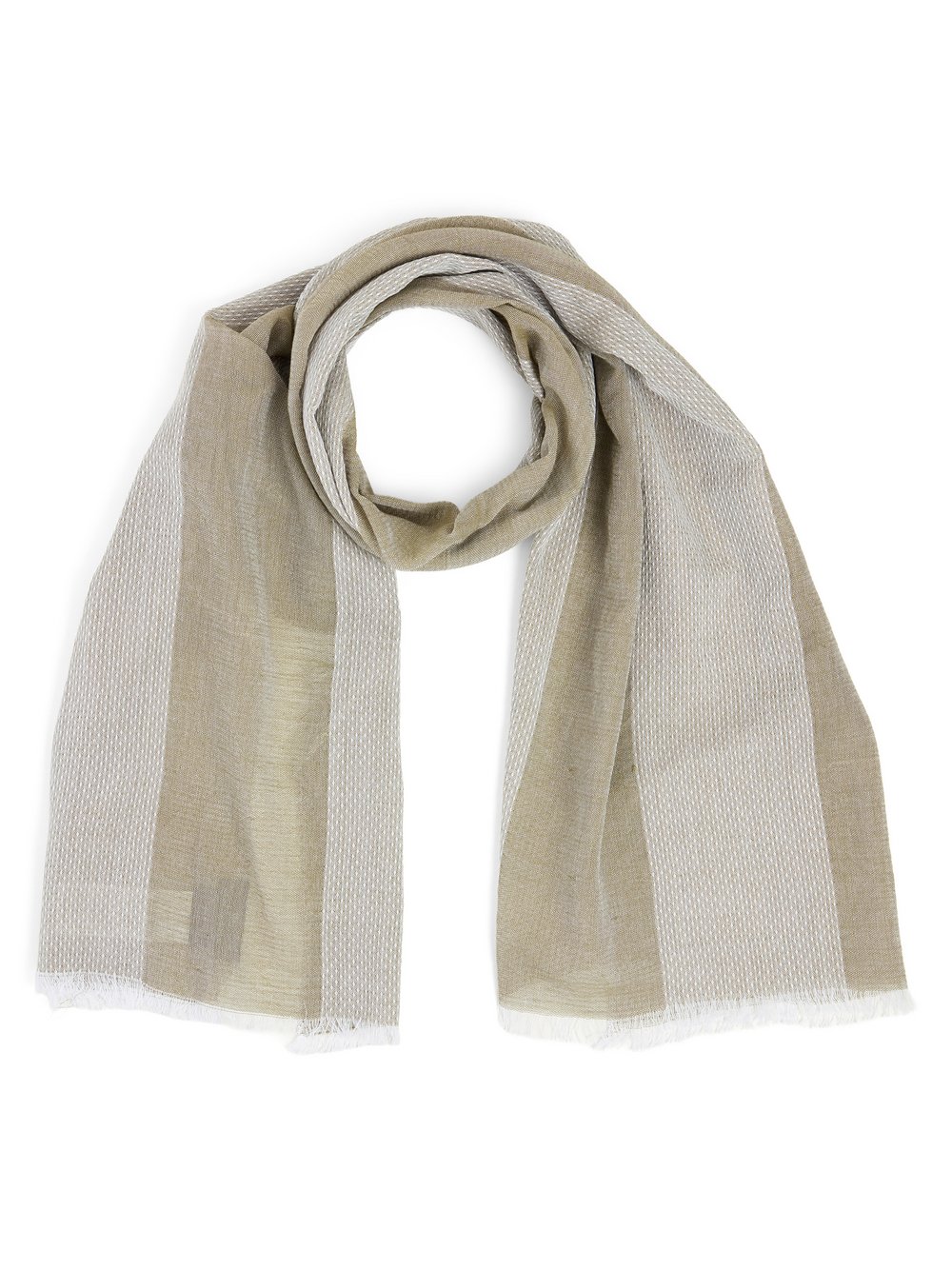 Nils Sundström Schal Herren Baumwolle (100%) grün strukturiert, ONE SIZE