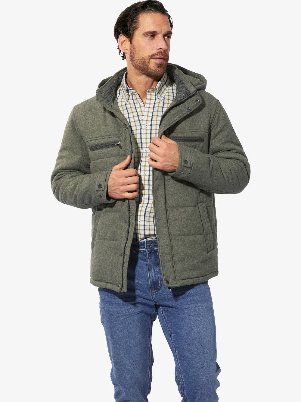 Thumbnail - BABISTA Steppjacke Herren grün gemustert, 48