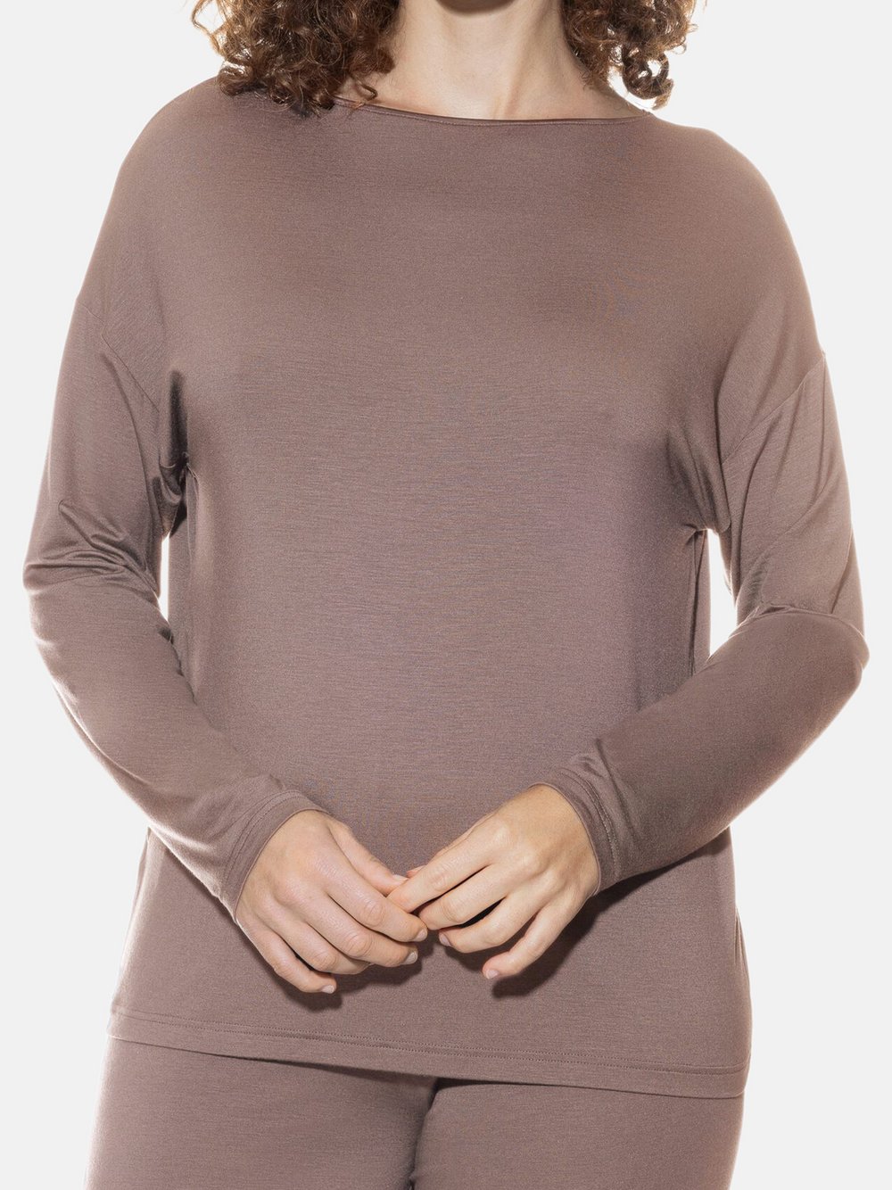 Mey Schlafanzug Oberteil Damen Modal braun, XL