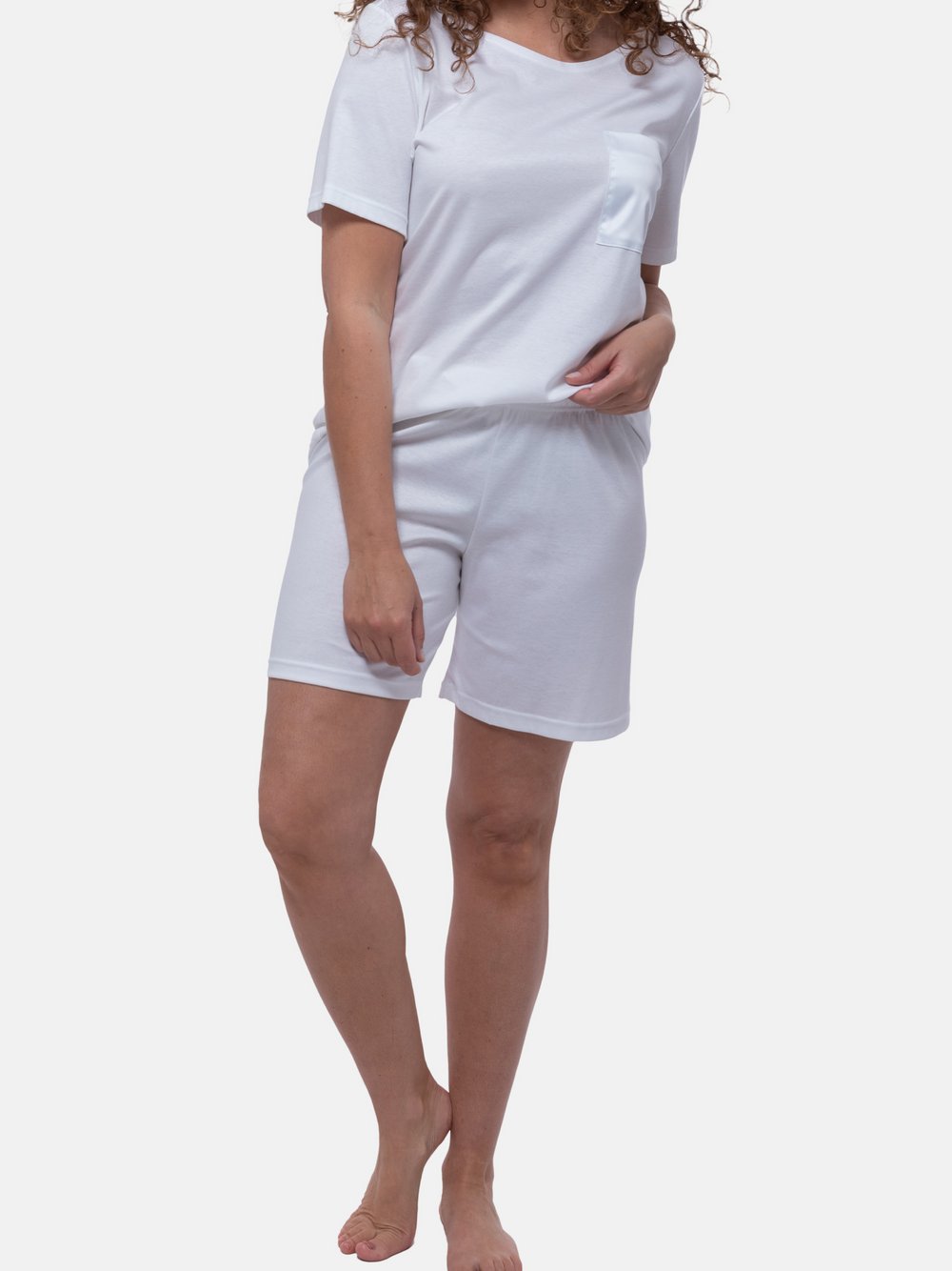 Mey Schlafanzug Damen Baumwolle weiß, 40