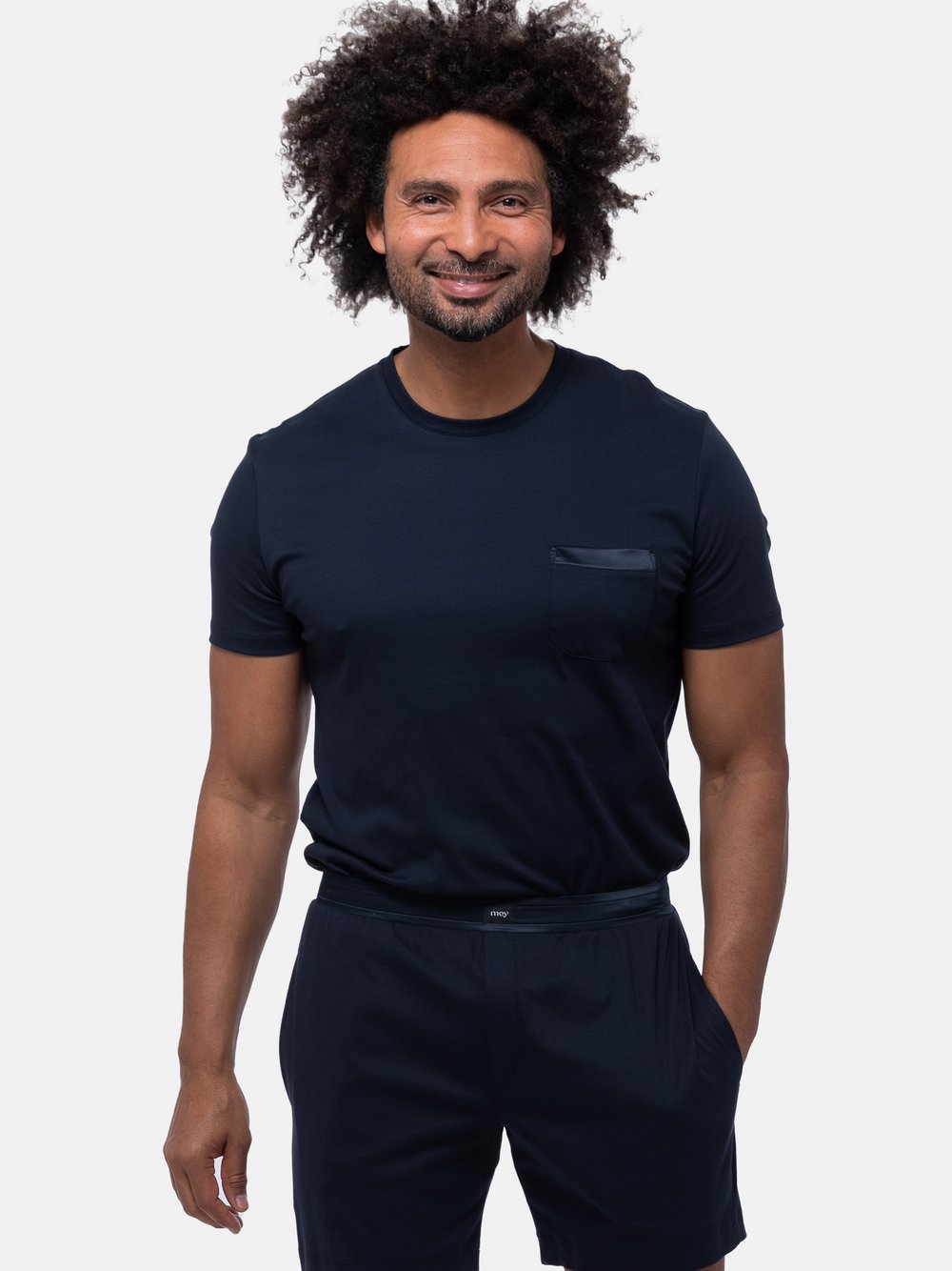 Mey Schlafanzug Herren Baumwolle blau, M