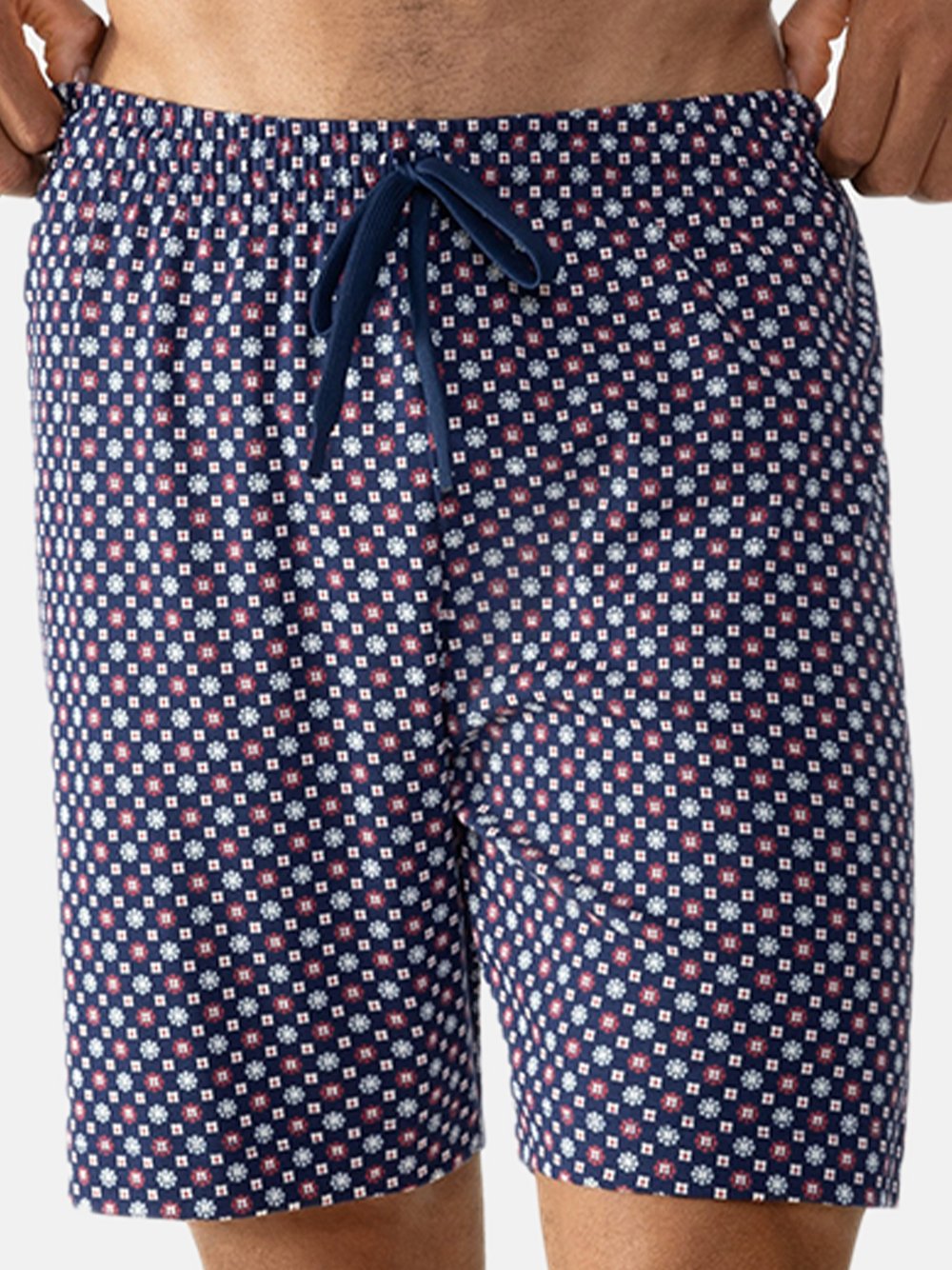 Thumbnail - Mey Schlafanzug Hose Herren Baumwolle blau gemustert, S