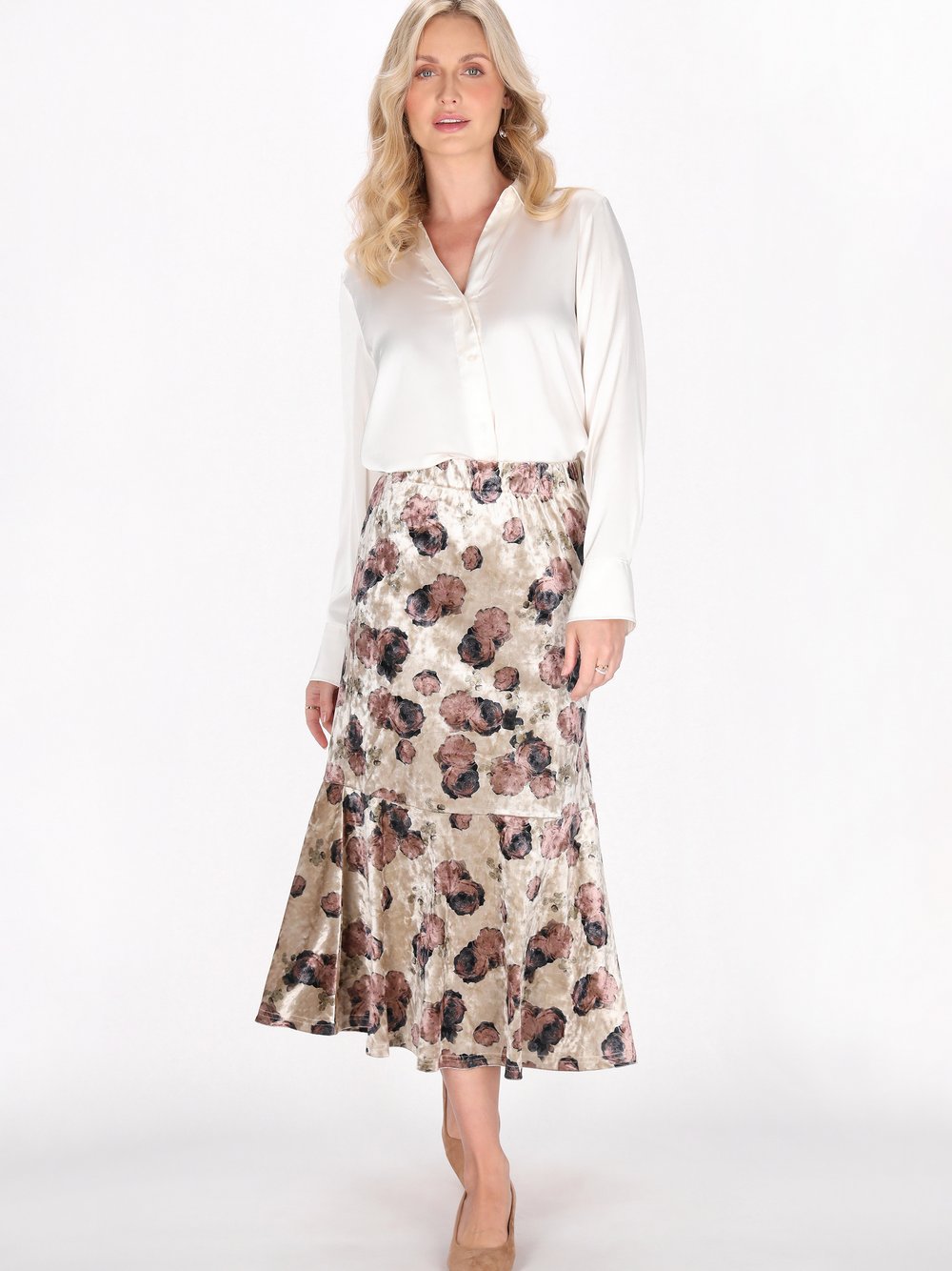 Thumbnail - Usha Rock Damen beige bedruckt, S