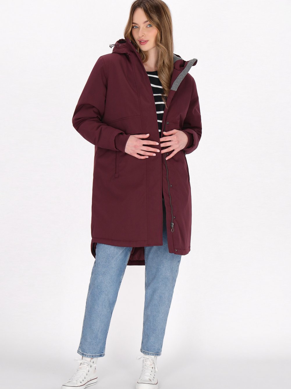 Thumbnail - Dreimaster Parka Damen rot, L