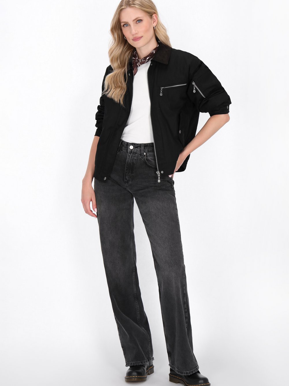 Dreimaster Jacke Damen Baumwolle schwarz, L