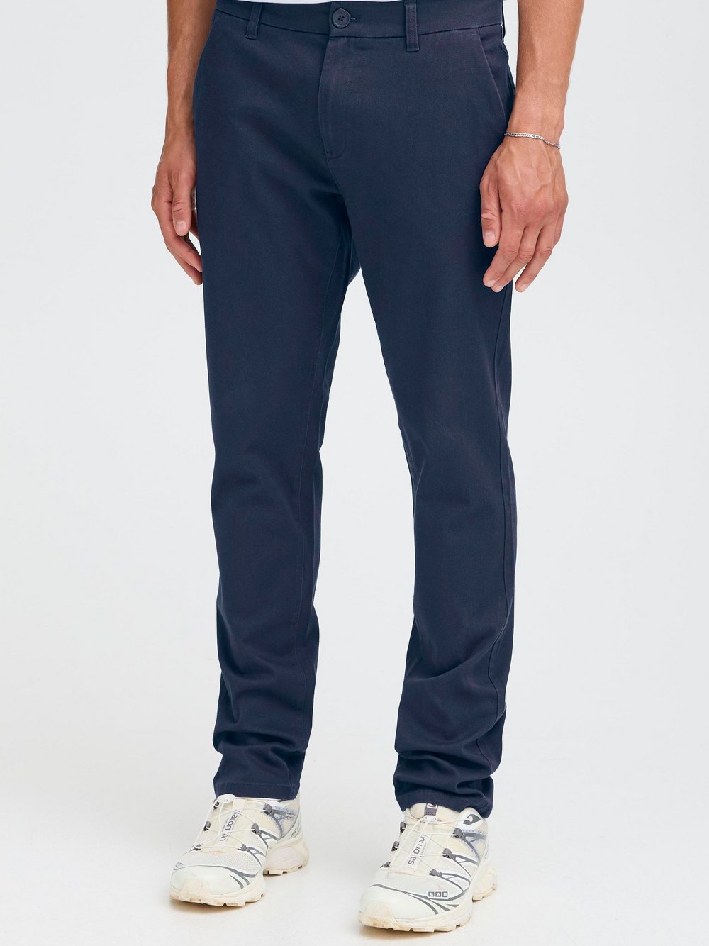 Solid Chinohose Herren Baumwolle blau, 36-32