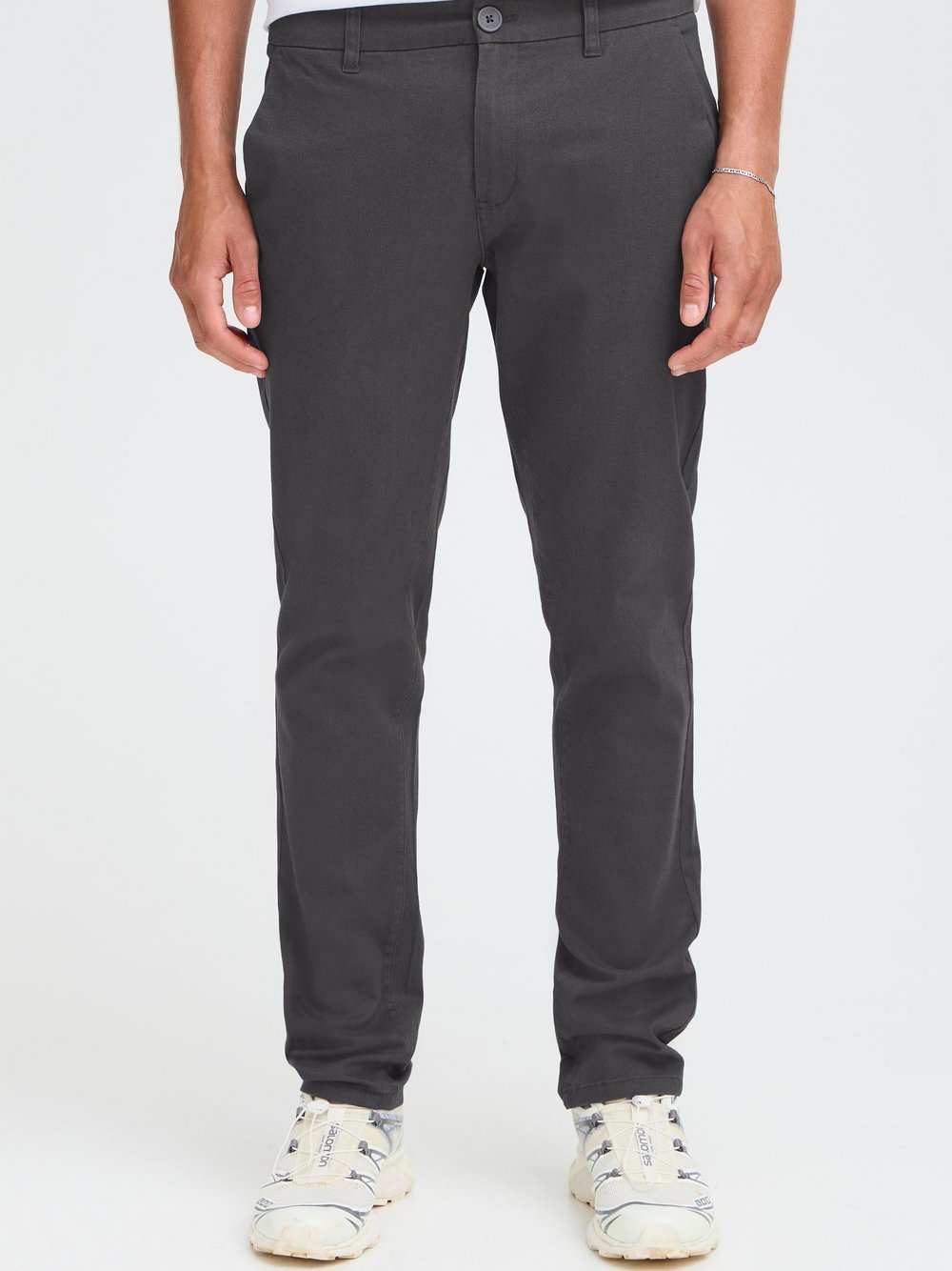 Solid Chinohose Herren Baumwolle grau, 31-32