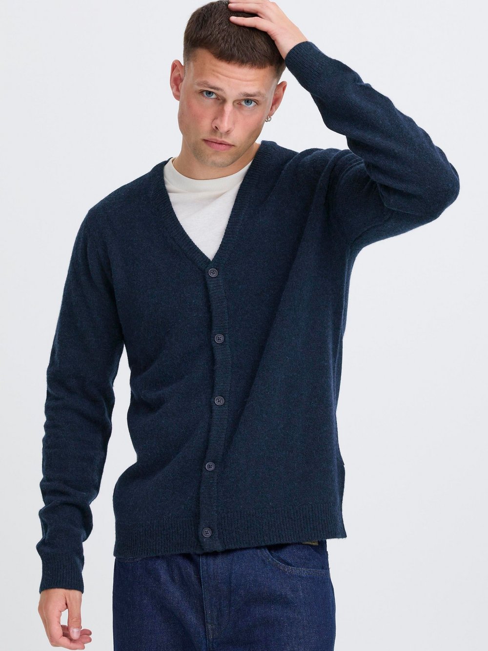 Thumbnail - BLEND Strickjacke Herren Textil blau meliert, S