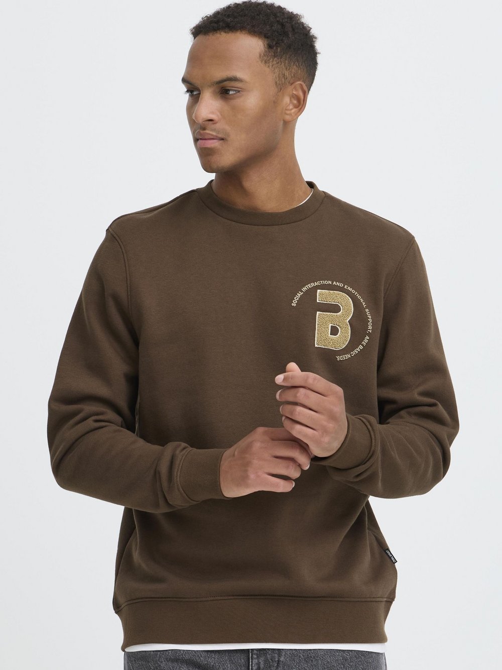 BLEND Pullover Herren Baumwolle braun, XXL